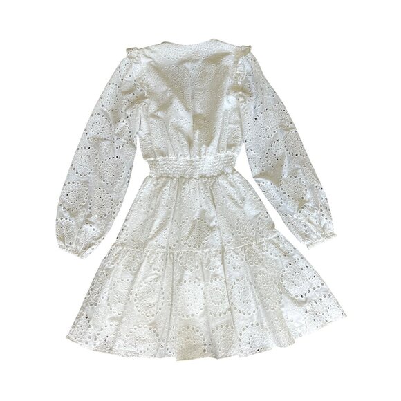 Lilly Pulitzer Taviana Eyelet Dress White Circle Bloom Resort Style Size 00 - Picture 8 of 16